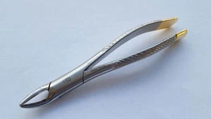 Root Extracting Forceps #150 Extraction Pedo Tooth Gold Dental German Stainless - Bild 1 von 2