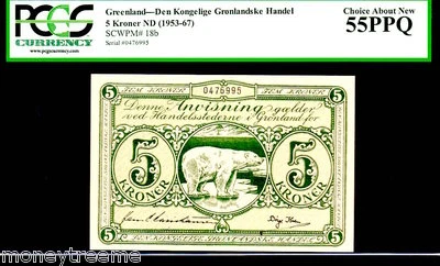 GREENLAND “POLAR BEAR NOTE” 5 KRONER 1953 PCGS 55PPQ VERY RARE! - Image 1 of 4