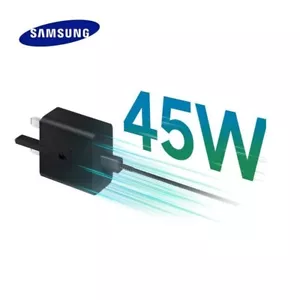 Cargador de pared y cable de carga súper rápida original Samsung Galaxy 45 vatios USB-C - Imagen 1 de 6