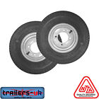 2 X 4.80/4.00 X 8" Trailer Wheels & Tyres 4 Ply Road Legal 8 Inch Rim 115mm Pcd