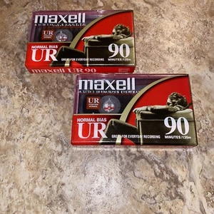 MAXWELL UR 90 Minute Blank Audio Cassette Tapes Normal Bias Lot Of 2 NEW IN PACK - Picture 1 of 3