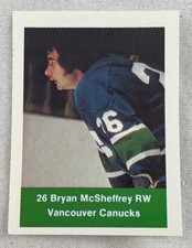 NHL 1974-75 Loblaws Action Stamp-Vancouver Canadians-#26-Bryan McSheffrey
