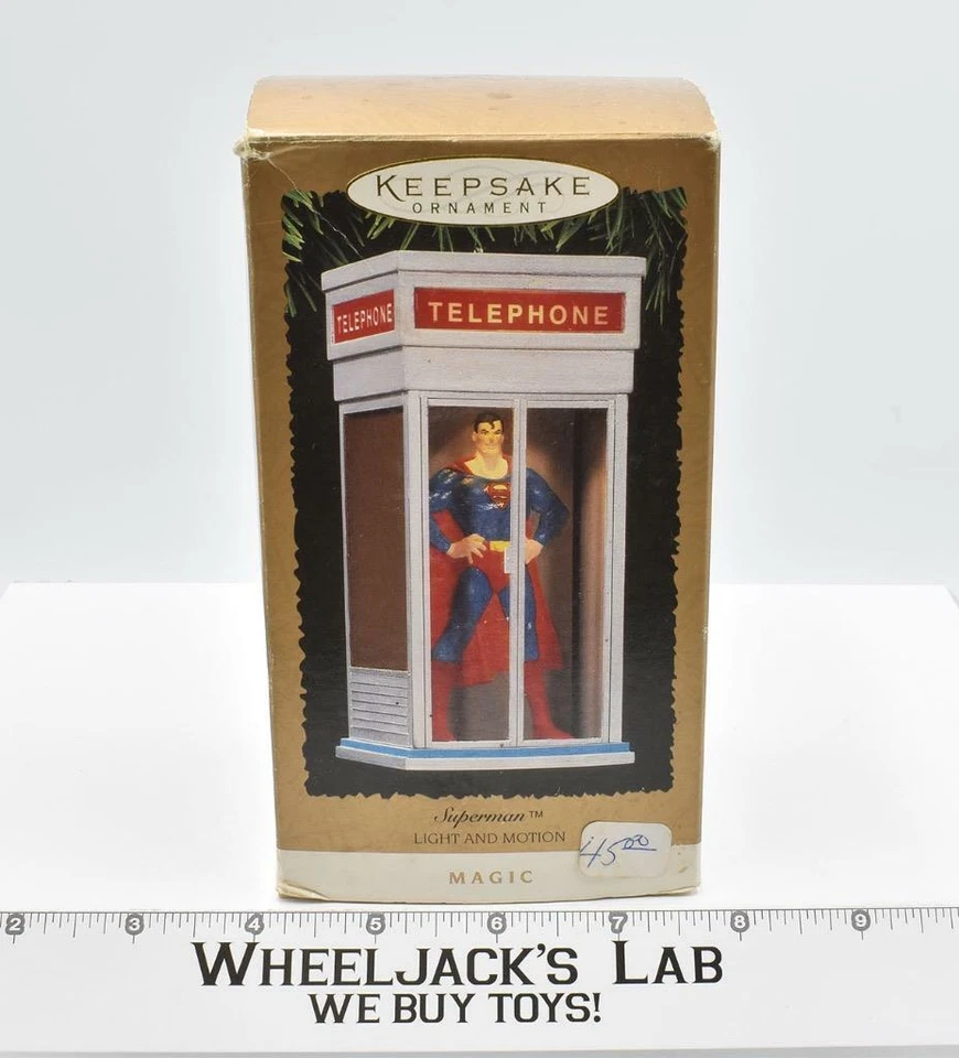 Superman Phone Booth Light & Motion Keepsake Ornament Hallmark DC 1995 MIB - Image 1 of 2