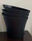 LOT OF 3 Umbra Skinny Trash Can 2-Gallon (7.5L) Capacity, Black 13.5 x 6.5 x 13