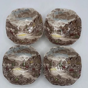 Set Of 4 JOHNSON BROTHERS -OLDE ENGLISH COUNTRYSIDE 6 1/4" square cereal bowl- - Picture 1 of 19