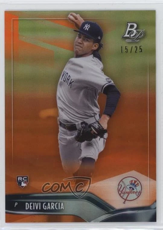 2021 Bowman Platinum Orange /25 Deivi Garcia #63 Rookie RC - Image 1 of 2