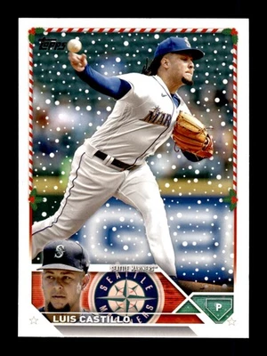 2023 Topps Holiday #H156 Luis Castillo Seattle Mariners - Image 1 of 2