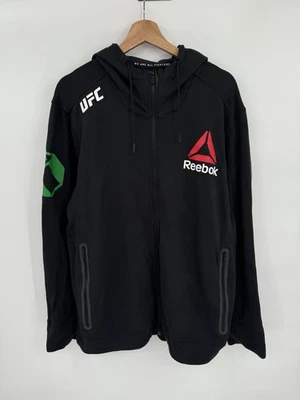Sudadera con Capucha UFC Reebok para Hombres XL Negra Cremallera Completa Lucha Noche Paro MMA Team Nzechukwu Foto 1 de 4