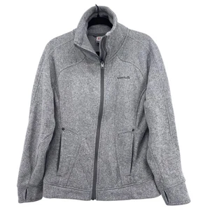 Avalanche Fleece Full Zip  Jacket Womens L Gray Mock Neck Long Sleeve Activewear - Picture 1 of 11