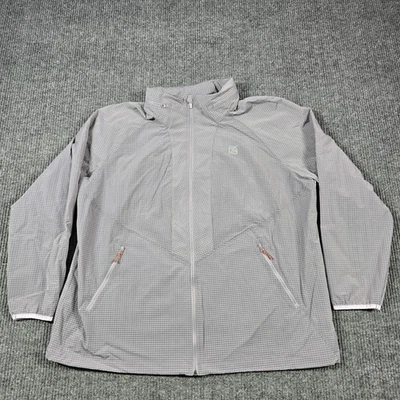 Chaqueta cortavientos Alaskan Hardgear para mujer 1X gris con capucha empaquetable capa blanca Foto 1 de 4