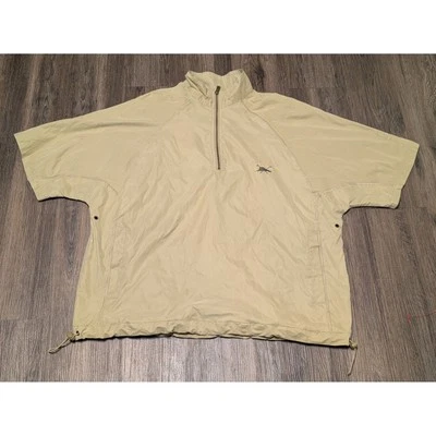 Tommy Bahama Pullover Windbreaker Short Sleeve Quarter Zip Beige Large - Image 1 of 4