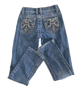 Miss Me Jeans Denim Damen Größe 26 Low Rise Jeans Straight Leg Blau - Bild 1 von 7