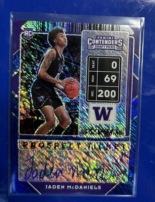 Jaden McDaniels Rookie Contenders SHIMMER Auto /15    On Card! - Image 1 of 3