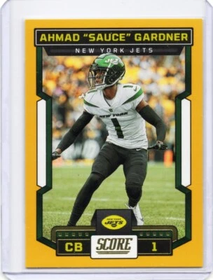 2023 SCORE AHMAD SAUCE GARDNER ORANGE NEW YORK JETS #292 - Image 1 of 2
