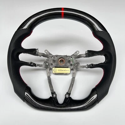 Volante de fibra de carbono real para Honda Civic FD1/FD2/FN2 2006-2012 8ª generación Foto 1 de 4