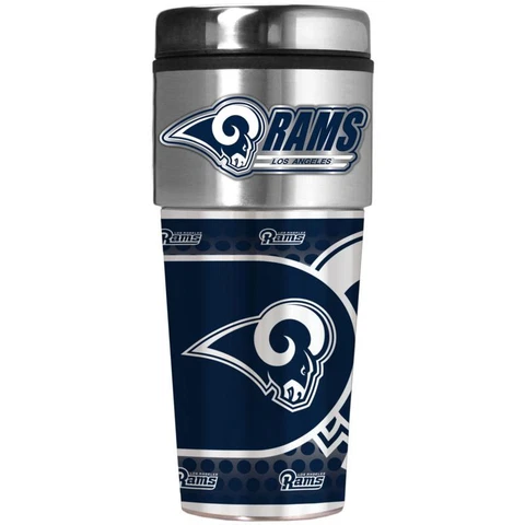 Los Angeles Rams NFL 16 oz Travel Tumbler w/ Metal Emblem Cover