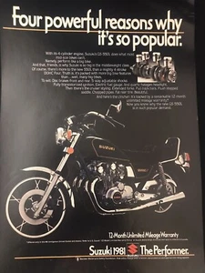 1981 Suzuki GS550L Motorrad Vintage 1980er 80er Jahre DRUCK AD starke Gründe kraftvoll - Bild 1 von 1