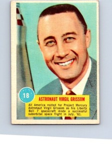 VINTAGE 1957 TOPPS MAN ON THE MOON CARD#18  ASTRONAUT VIRGIL GRISSOM    ITEM 869