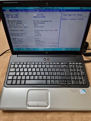 Hp G61 Laptop Pentium Dual Core T4300 2.1GHz No Hdd 2gb Ram Untested Read... - Image 1 of 4