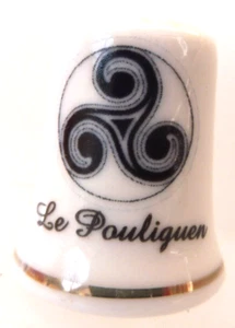 DE A COUDRE DE COLLECTION THIMBLE PORCELAINE - BRETAGNE LE TRISKELE LE POULIGUEN - Picture 1 of 1