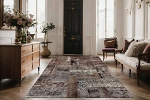 Bargain Price , Genuine Vintage Hand made Patchwork Rug RRP £350+ - Picture 1 of 6