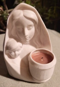 COLONIAL CANDLE MADONNA AND CHILD CERAMIC CANDLE HOLDER - Picture 1 of 1