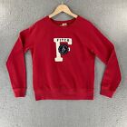 Abercrombie & Fitch Sweater Women's Large Letter Patch Logo Red Soft Pullover