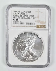 MS68 2012-W Burnished Annual Set - American Silver Eagle NGC - Picture 1 of 5