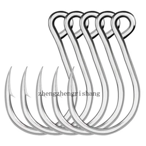 40 pièces en ligne simple crochet leurre d'eau salée pêche hameçons robustes taille 6-11/0 # - Photo 1/24