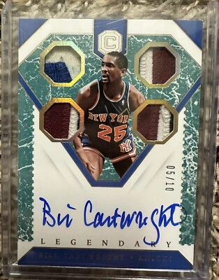 2018-19 Cornerstones Marble Bill Cartwright Game Used Patch Auto #5/10 Knicks - Image 1 of 3