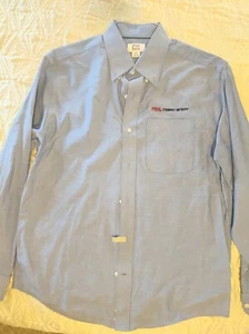 Men's Blue Button Down Shirt Mark Andy Logo - Picture 1 of 3