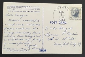 Speonk, New York Postkarte - verschickt am 7. August 1963 nach New York City - NY - Bild 1 von 2