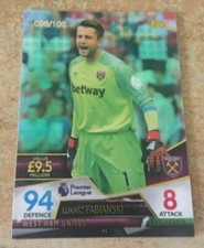 Match Attax Ultimate Lukasz Fabianski Green Parallel Card 96/100 Rare