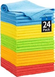 Microfiber Cleaning Cloth Set of 24 Towel Rag Car Polishing Detailing No-Scratch - Picture 1 of 8