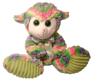 Midwood Brands Neón Arco Iris Primavera Cordero Peluche Suave 9" Sentado Brillo Ojos Verdes - Imagen 1 de 10