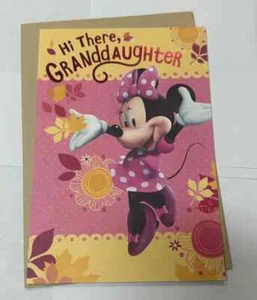 Disney Minnie Mouse THANKSGIVING Greeting Card GRANDDAUGHTER Hallmark + Envelope - Picture 1 of 15