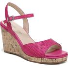 LifeStride Womens Island Time Pink Wedge Sandals 7.5 Wide (C,D,W) BHFO 6577