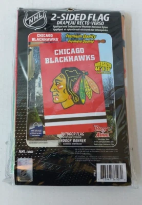 New Chicago Blackhawks Oversizied 44x28 2 Sided Embroidered Flag By Party Animal - Image 1 of 2