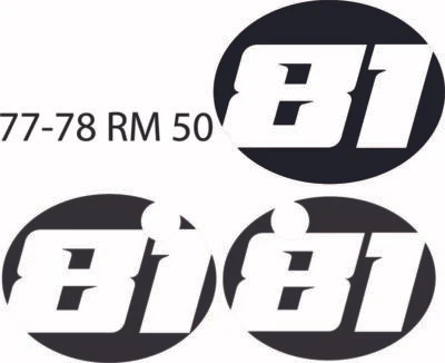 77 78 1977 1978 Suzuki RM50 RM 50 preimpreso matrícula fondo calcomanía  Foto 1 de 3