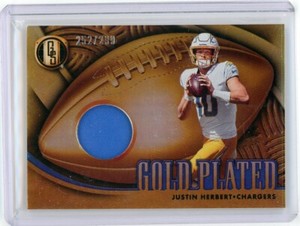 2022 Gold standard Patch Justin Herbert /299 Gold plated Chargers