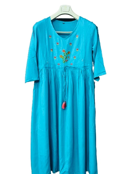 Nursing breastfeeding Maternity handmade Indian dress kurta 2 side zip 2XL - Image 1 of 4