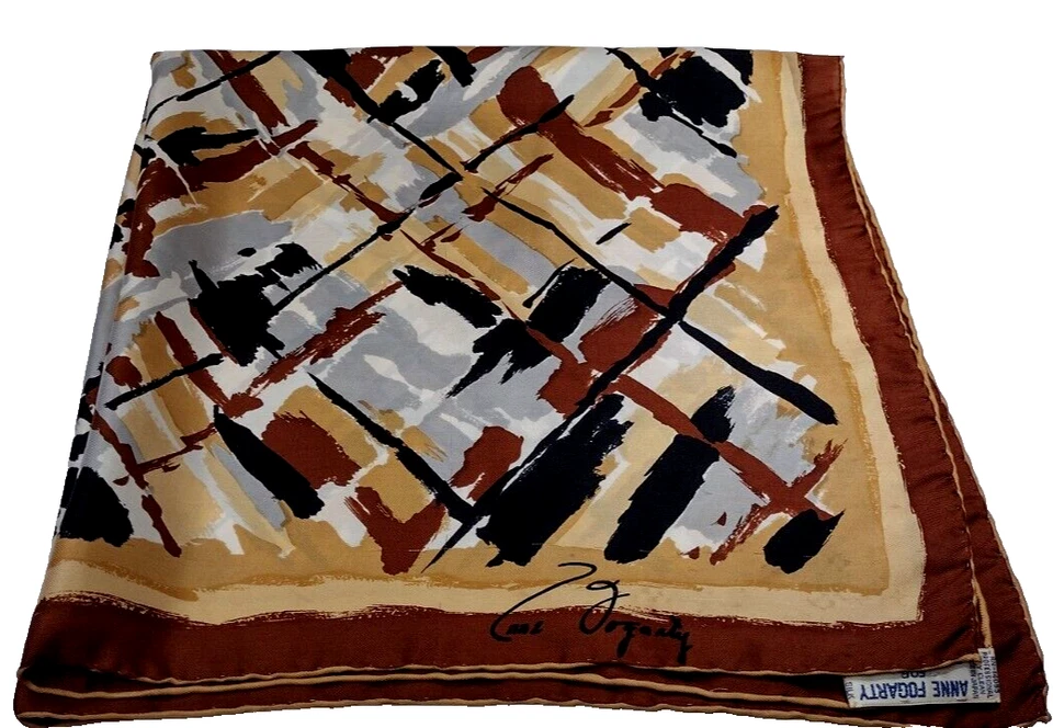 ANNE FOGARTY Bufanda Abstracta TODA LA SEDA De Colección JAPÓN Firma David E. Schwab Foto 1 de 4