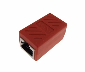 Adattatore RJ45 Femmina a Femmina Accoppiatore in Linea Adattatore Pin a Pin - Rosso - Foto 1 di 1