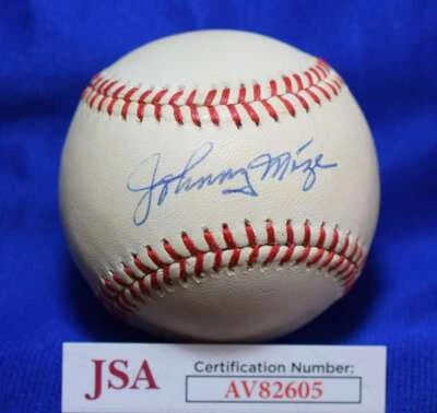 Johnny Mize JSA COA Autograph American League Signed Baseball 2 - Image 1 of 2