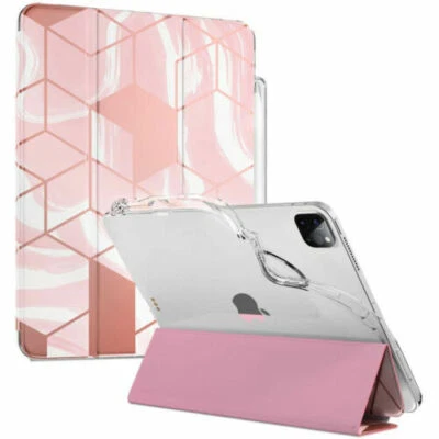 Popshine Marble Lite Smart Case For iPad Pro 12.9 (2020/2018) Tablet Cover Pink - Image 1 of 4