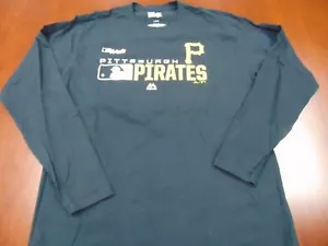 NEW MAJESTIC AUTHENTIC MLB PITTSBURGH PIRATES BLACK LONG SLEEVE SHIRT SIZE L - Picture 1 of 4