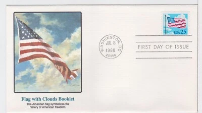 TurtlesTradingPost- American Flag 1988 #2285a FDC  Fleetwood Cachet - Image 1 of 2