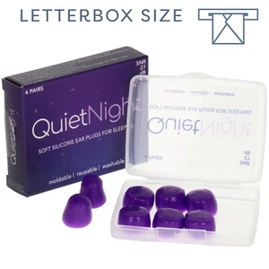 Tapones para los oídos QuietNight Sleep 4 pares de silicona suave moldeables reutilizables lavables - Imagen 1 de 9