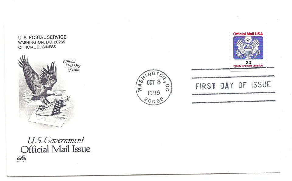 O157 33c Official Gummed coil ArtCraft FDC - Image 1 of 1