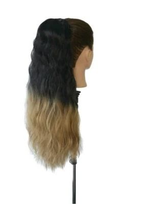 Pieza de pelo cola de caballo ondulada súper gruesa 22" #T2/27 MARRÓN OSCURO RUBIO OMBRE PRECIO DE VENTA SUGERIDO POR EL FABRICANTE 29 £ Foto 1 de 2